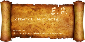 Eckhardt Henrietta névjegykártya